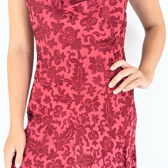 Vintage ECI NY Whimsigoth Fairy Grunge Silk Blend Velvet Burnout Cowl Dress 4 - Picture 4 of 16